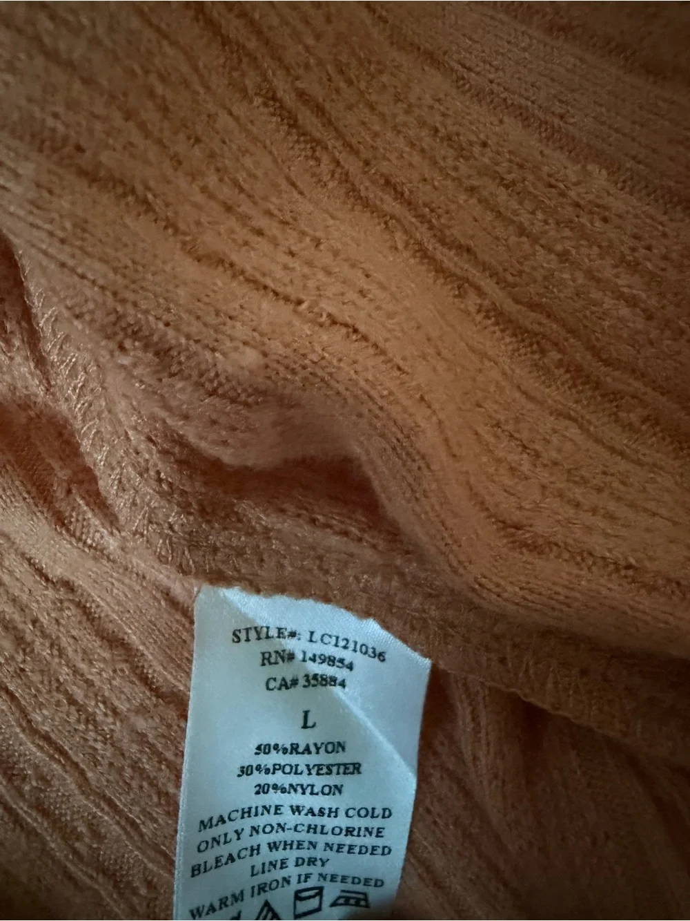 Sage The Label 2 Piece Cardigan & Cami Set Large Rust Terracotta Rib Knit